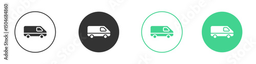 Van icon Minimal Flat Line Vector Icon Set.