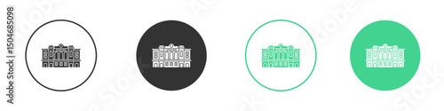 Train station building icon Minimal Flat Line Vector Icon Set.