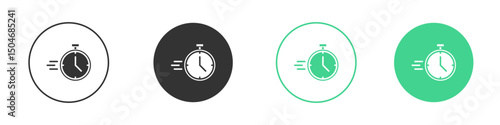 Time fast icon Minimal Flat Line Vector Icon Set.