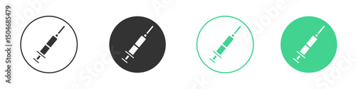 Syringe injection icon Minimal Flat Line Vector Icon Set.