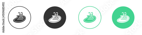 Swimming pool icon Minimal Flat Line Vector Icon Set.