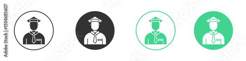 Student icon Minimal Flat Line Vector Icon Set.