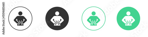 Stomachache icon Minimal Flat Line Vector Icon Set.