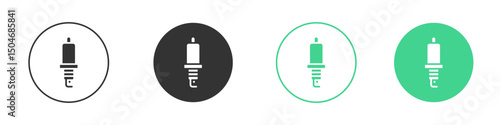 Spark plug icon Minimal Flat Line Vector Icon Set.