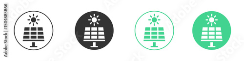 Solar panel icon Minimal Flat Line Vector Icon Set.