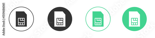 Sim card icon Minimal Flat Line Vector Icon Set.