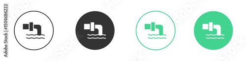 Sewage icon Minimal Flat Line Vector Icon Set.