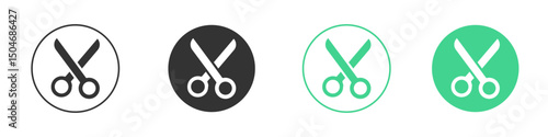 Scissors icon Minimal Flat Line Vector Icon Set.