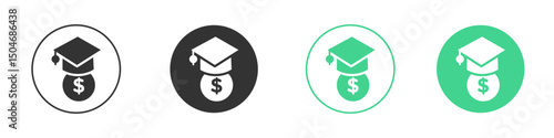 Scholarship icon Minimal Flat Line Vector Icon Set.