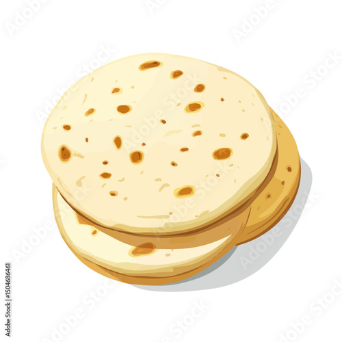 Arepas, vector graphic, 2D flat isometric cartoon illustration on white background.

