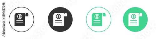 Receipt icon Minimal Flat Line Vector Icon Set.