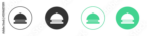 Reception bell icon Minimal Flat Line Vector Icon Set.