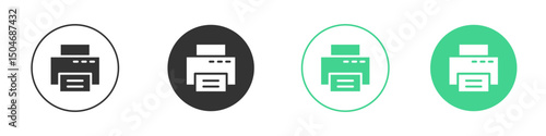 Printer icon Minimal Flat Line Vector Icon Set.