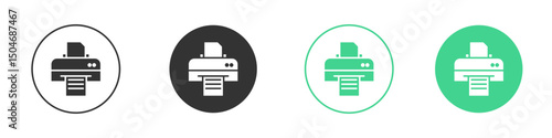 Print button icon Minimal Flat Line Vector Icon Set.