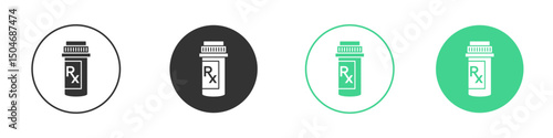 Prescription bottle icon Minimal Flat Line Vector Icon Set.
