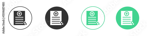 Prescription icon Minimal Flat Line Vector Icon Set.