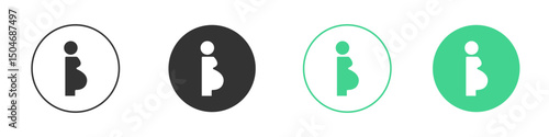 Pregnant woman icon Minimal Flat Line Vector Icon Set.