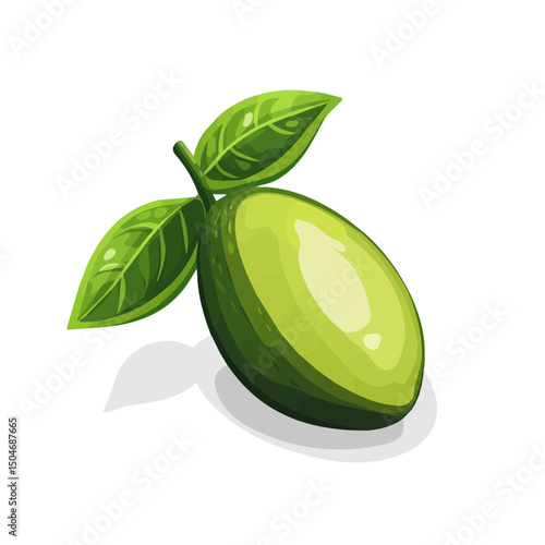 Wallpaper Mural Avocado, 2D isometric flat cartoon vector illustration isolated on white background. Torontodigital.ca