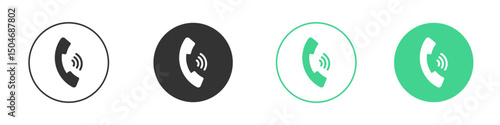 Phone call icon Minimal Flat Line Vector Icon Set.