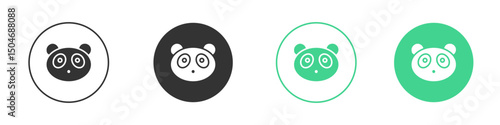 Panda icon Minimal Flat Line Vector Icon Set.