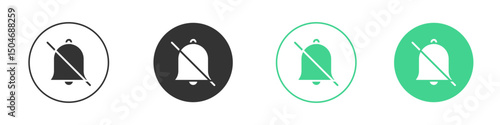Notification off icon Minimal Flat Line Vector Icon Set.