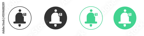 Notification bell icon Minimal Flat Line Vector Icon Set.
