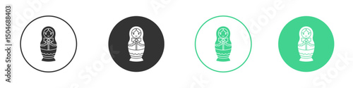 Nesting dolls icon Minimal Flat Line Vector Icon Set.