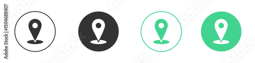 Navigation pin icon Minimal Flat Line Vector Icon Set.