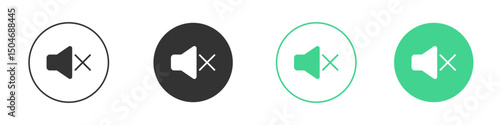 Mute icon Minimal Flat Line Vector Icon Set.