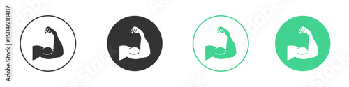 Muscle icon Minimal Flat Line Vector Icon Set.