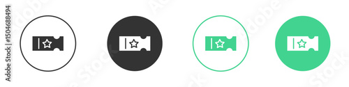 Movie ticket icon Minimal Flat Line Vector Icon Set.