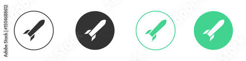 Missile icon Minimal Flat Line Vector Icon Set.