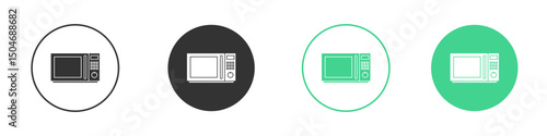 Microwave icon Minimal Flat Line Vector Icon Set.