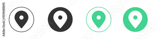 Map marker icon Minimal Flat Line Vector Icon Set.