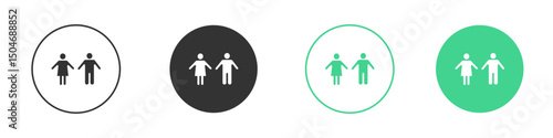 Man and woman icon Minimal Flat Line Vector Icon Set.