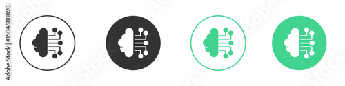 Machine learning icon Minimal Flat Line Vector Icon Set.