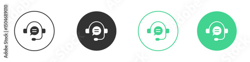 Live chat icon Minimal Flat Line Vector Icon Set.