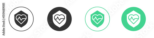 Life insurance icon Minimal Flat Line Vector Icon Set.