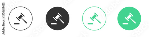 Law icon Minimal Flat Line Vector Icon Set.