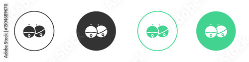 Jingle bell icon Minimal Flat Line Vector Icon Set.