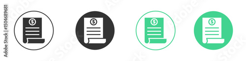 Invoice payment icon Minimal Flat Line Vector Icon Set.
