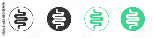 Intestines icon Minimal Flat Line Vector Icon Set.