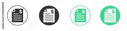Invoice icon Minimal Flat Line Vector Icon Set.