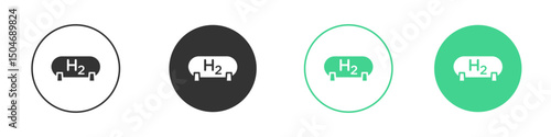 Hydrogen gas tank icon Minimal Flat Line Vector Icon Set.