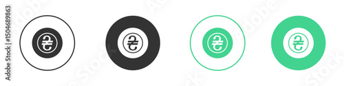 Hryvnia icon Minimal Flat Line Vector Icon Set.