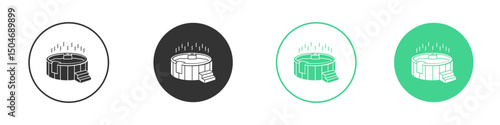 Hot tub icon Minimal Flat Line Vector Icon Set.