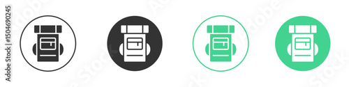 Hiking backpack icon Minimal Flat Line Vector Icon Set.