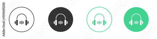 Headphone icon Minimal Flat Line Vector Icon Set.