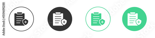 Health insurance icon Minimal Flat Line Vector Icon Set.