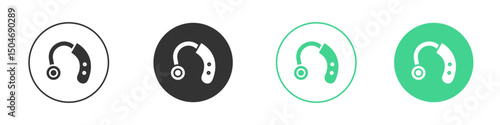 Hearing aid icon Minimal Flat Line Vector Icon Set.